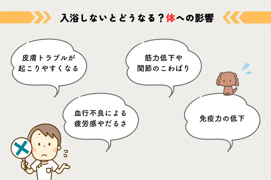 高齢者が入浴しないとどうなるか？身体への影響