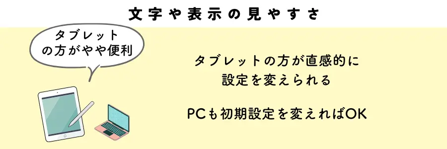 高齢者にパソコンとタブレット、どっちが使いやすい？文字や表示の見やすさ