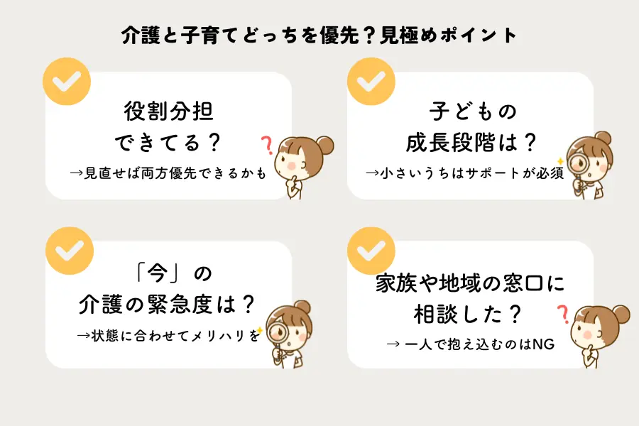 介護と子育てのどっちを優先するかの見極めポイント